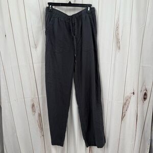 Gap Women’s Medium Linen Pull on Pants Cast Iron Gray LagenLook Minimalist